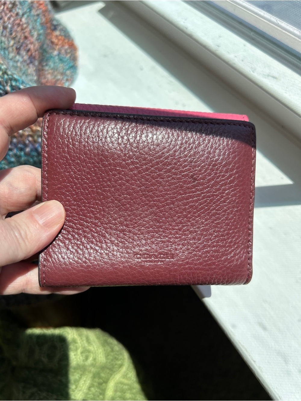 Coach Georgie Small Wallet Colorblock Pebbled Leather Style C4089 - Picture 6 of 12